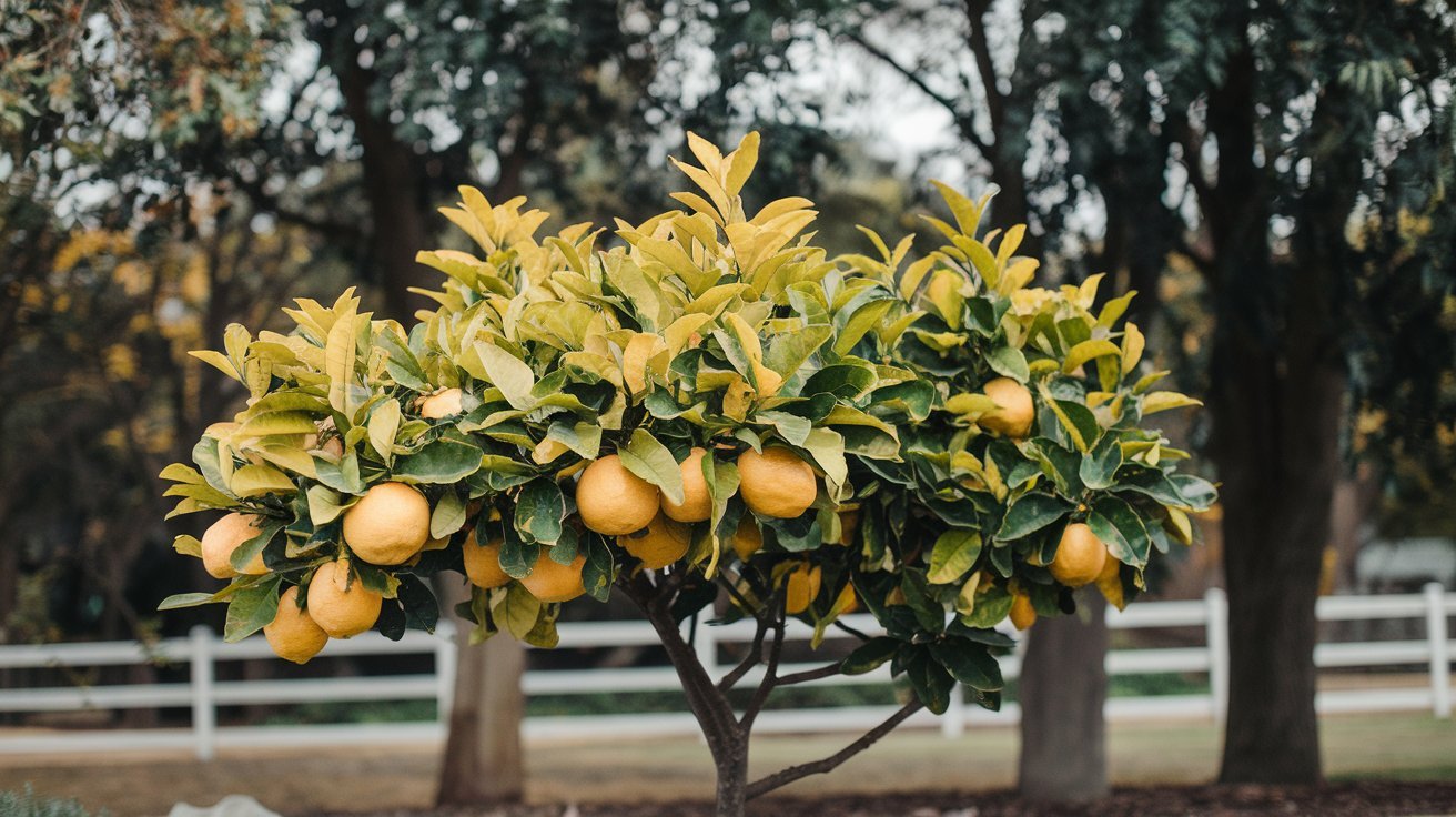 Limonero con las hojas amarillas