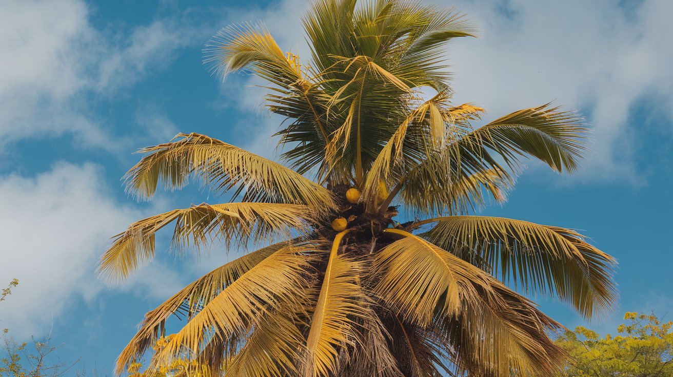 Palmera hojas amarillas