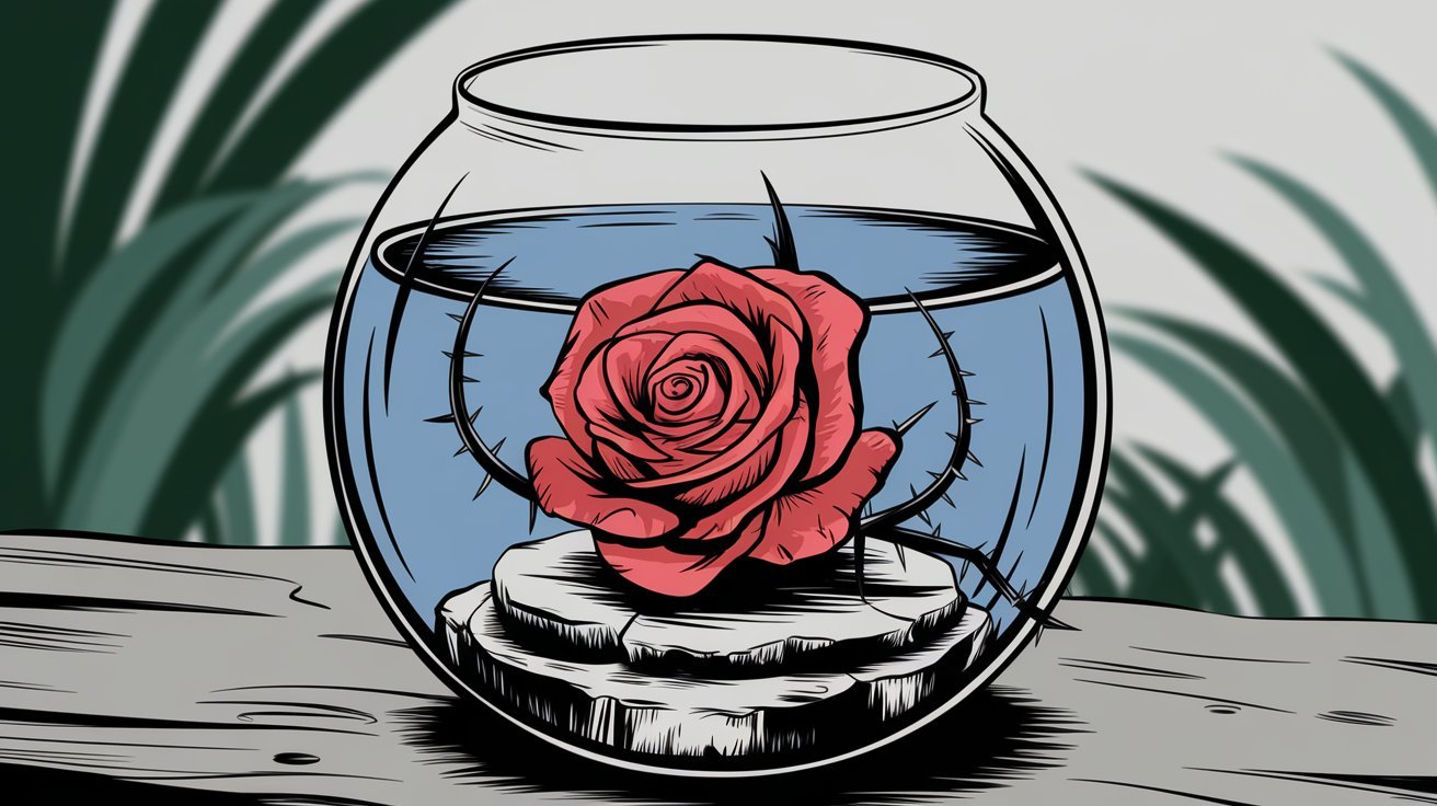 Rosa de Jericó en una pecera